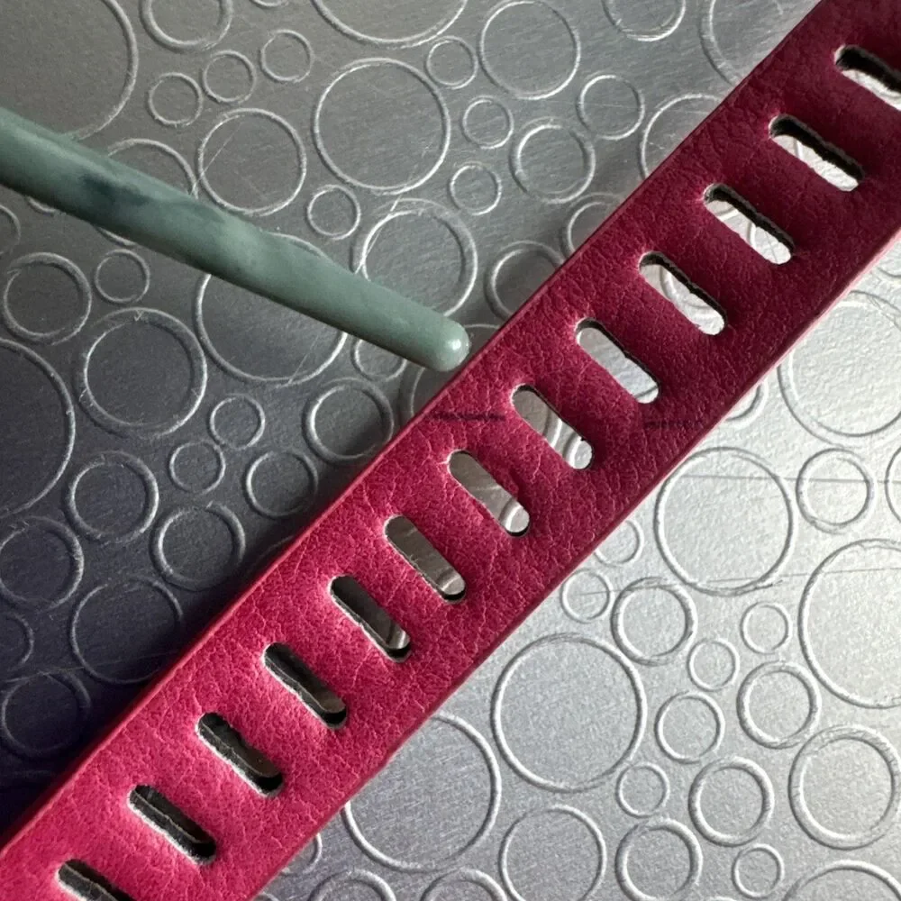 Betsey Johnson Hot Pink Skinny Belt Adjustable Neon Barbiecore Y2K - Size L